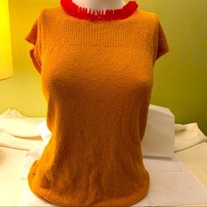 Madewell Gold Cap Sleeve Sweater Top~ Sz Medium
